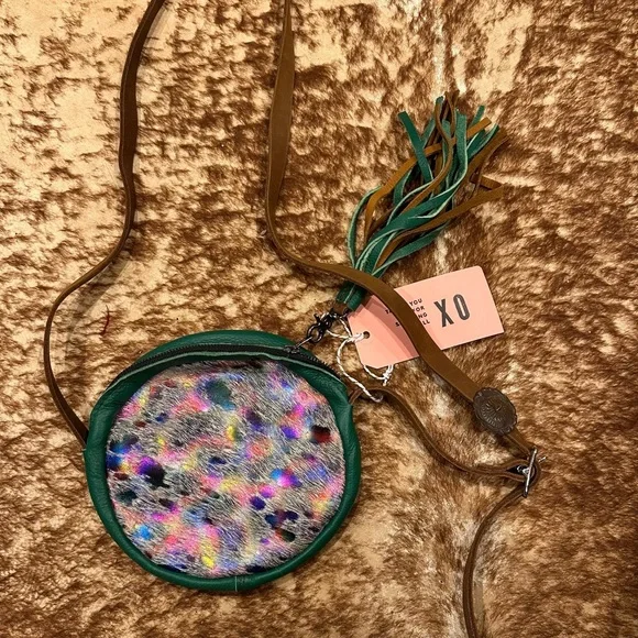 NWT Sweetgrass Leather Sun Dog Round crossbody bag - Picture 7 of 9